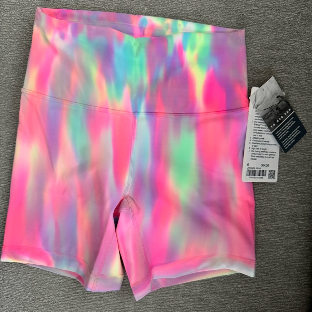 NWT LULULEMON WUNDER TRAIN HIGH-RISE SHORT 6" Psychedelic Wash Multi 6 - Picture 2 of 3